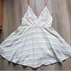 Anthropologie Mini Dress in White with Multicoloured Stripes